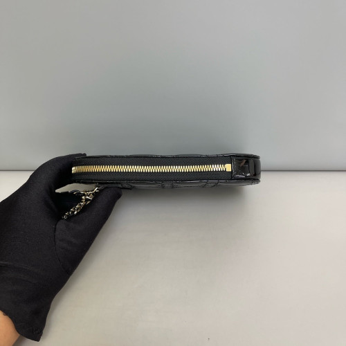 Dior Nano 30 Montaigne Pouch Patent Calfskin Black
