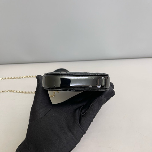 Dior Nano 30 Montaigne Pouch Patent Calfskin Black