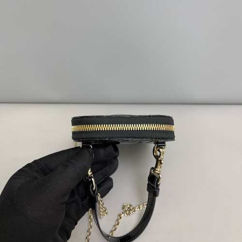 Dior Nano 30 Montaigne Pouch Patent Calfskin Black