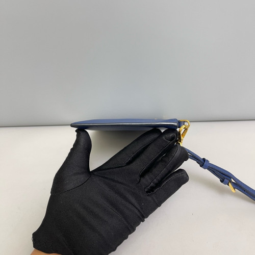 Prada Clutch Saffiano Calfskin Blue