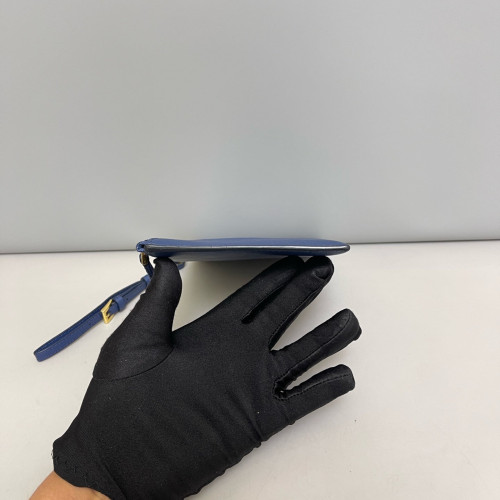 Prada Clutch Saffiano Calfskin Blue