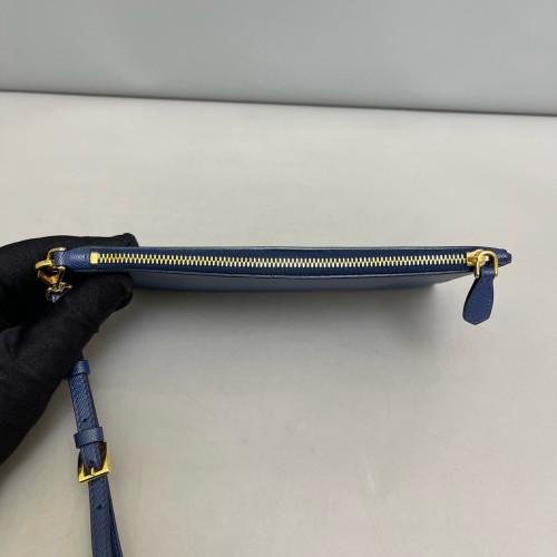 Prada Clutch Saffiano Calfskin Blue