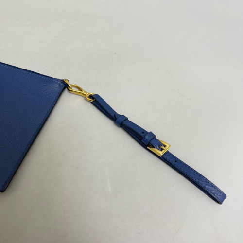 Prada Clutch Saffiano Calfskin Blue