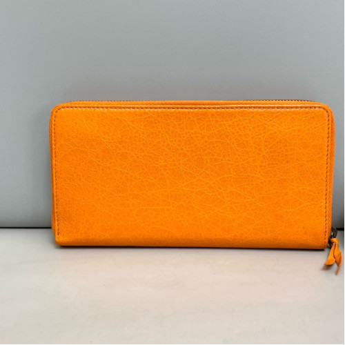 Balenciaga Studded Continental Wallet Arena Lambskin Orange
