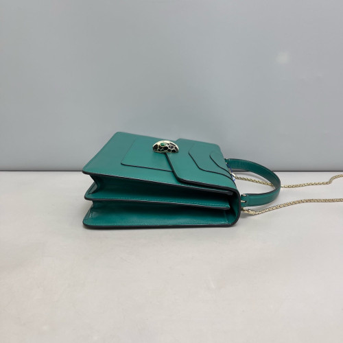 Bvlgari Large Serpenti Forever Top Handle Bag Calfskin Green