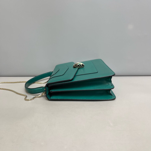 Bvlgari Large Serpenti Forever Top Handle Bag Calfskin Green