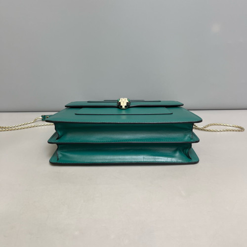Bvlgari Large Serpenti Forever Top Handle Bag Calfskin Green
