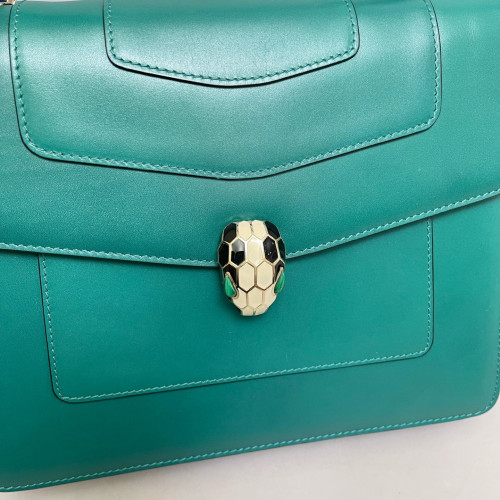 Bvlgari Large Serpenti Forever Top Handle Bag Calfskin Green