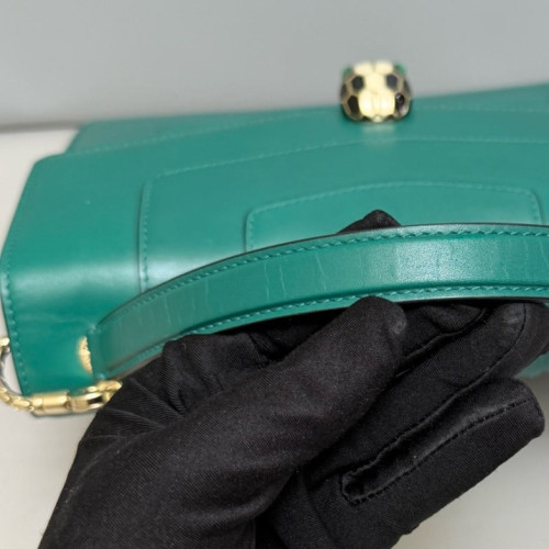 Bvlgari Large Serpenti Forever Top Handle Bag Calfskin Green