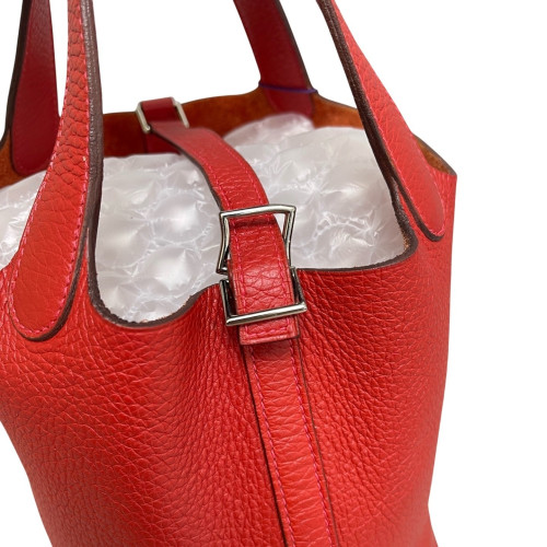 Hermes Picotin 18 Taurillon Clemence 53 Rouge Vif