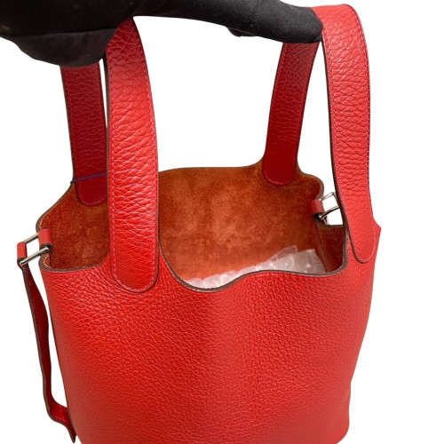 Hermes Picotin 18 Taurillon Clemence 53 Rouge Vif