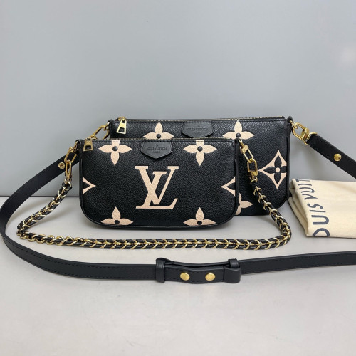 Louis Vuitton Multi Pochette Accessories Monogram Empreinte Giant Black