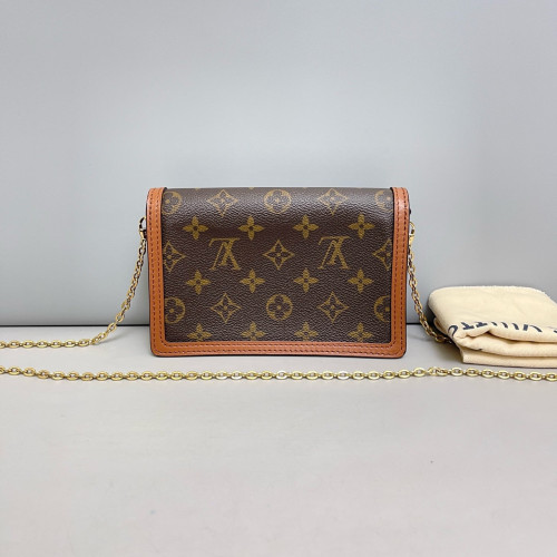 Louis Vuitton Dauphine Chain Wallet Monogram Reverse Monogram Brown