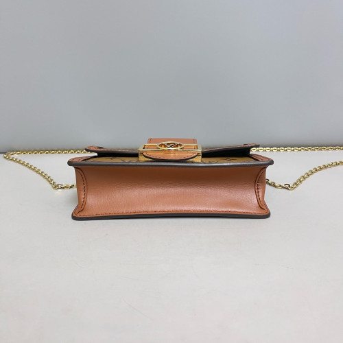 Louis Vuitton Dauphine Chain Wallet Monogram Reverse Monogram Brown