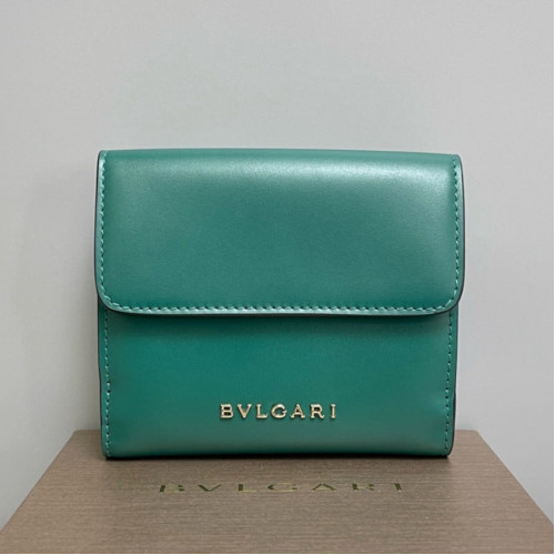 Bvlgari Serpenti Forever Trifold Wallet Calfskin Green