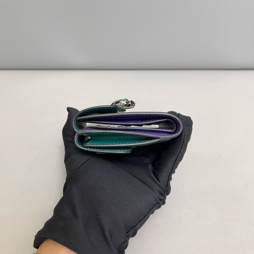 Bvlgari Serpenti Forever Trifold Wallet Calfskin Green