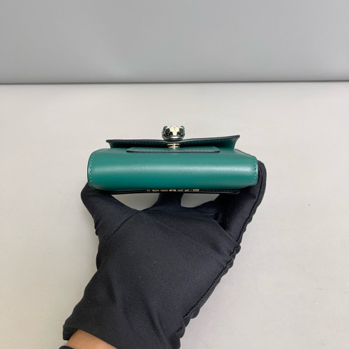 Bvlgari Serpenti Forever Trifold Wallet Calfskin Green