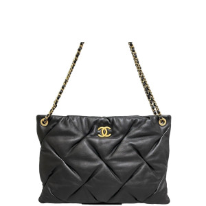 Chanel Quilted Shoulder Bag Calfskin Black