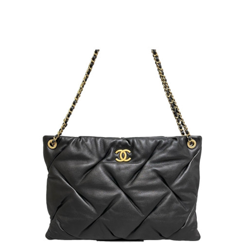 Chanel Quilted Shoulder Bag Calfskin Black
