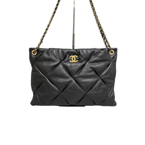 Chanel Quilted Shoulder Bag Calfskin Black