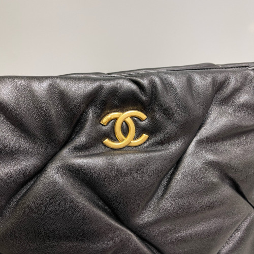 Chanel Quilted Shoulder Bag Calfskin Black