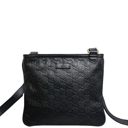 Gucci Flat Messenger Guccissima Black