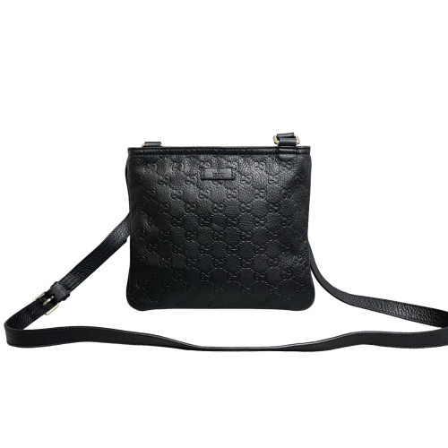 Gucci Flat Messenger Guccissima Black