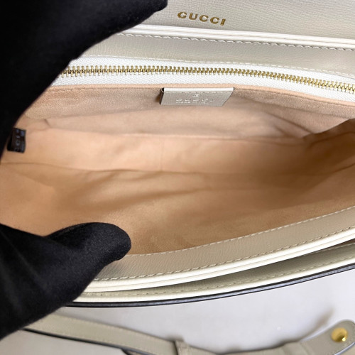 Gucci Medium Horsebit 1955 GG Supreme Monogram White Beige