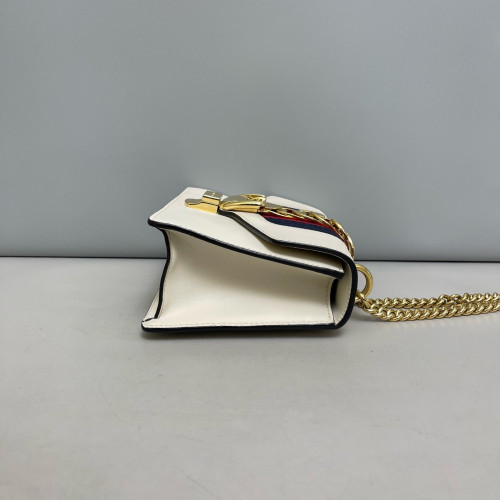 Gucci Mini Sylvie Shoulder Bag Calfskin White