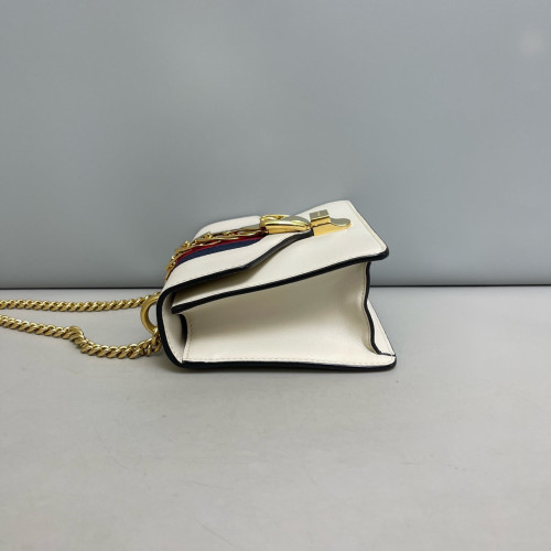 Gucci Mini Sylvie Shoulder Bag Calfskin White