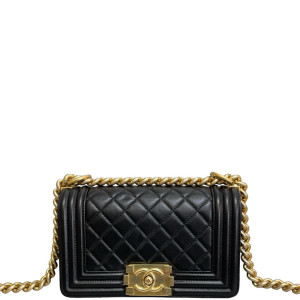 Chanel Quilted Mini Boy Flap Grained Calfskin Black