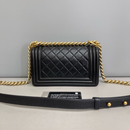 Chanel Quilted Mini Boy Flap Grained Calfskin Black