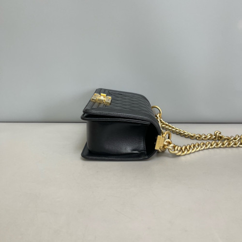 Chanel Quilted Mini Boy Flap Grained Calfskin Black