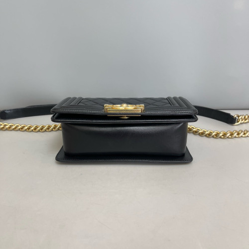 Chanel Quilted Mini Boy Flap Grained Calfskin Black