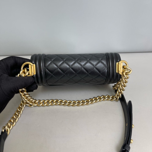 Chanel Quilted Mini Boy Flap Grained Calfskin Black