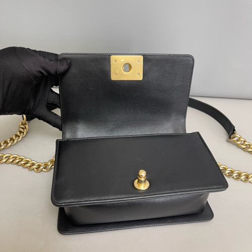 Chanel Quilted Mini Boy Flap Grained Calfskin Black