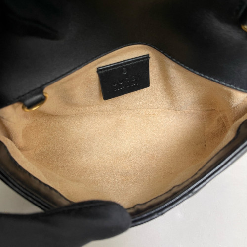 Gucci Matelasse Super Mini GG Marmont Calfskin Black