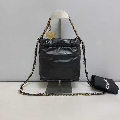 Chanel Quilted Mini 22 Bag Calfskin Black