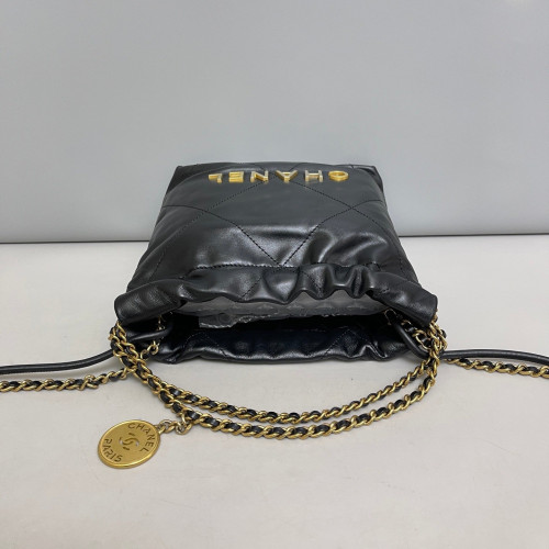 Chanel Quilted Mini 22 Bag Calfskin Black