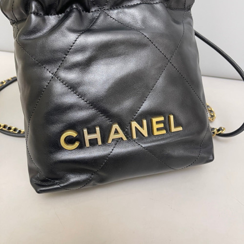 Chanel Quilted Mini 22 Bag Calfskin Black