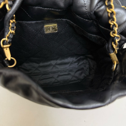 Chanel Quilted Mini 22 Bag Calfskin Black