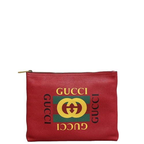 Gucci Clutch Grained Calfskin Red