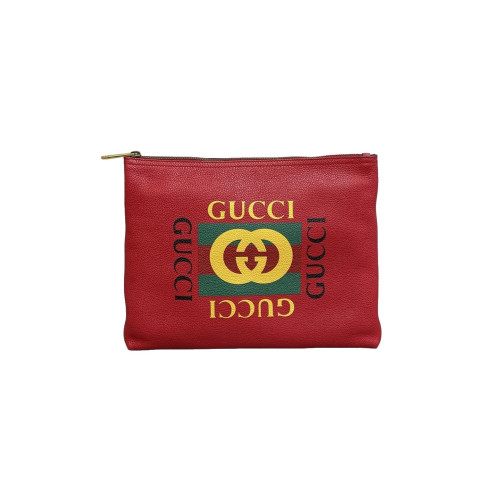 Gucci Clutch Grained Calfskin Red