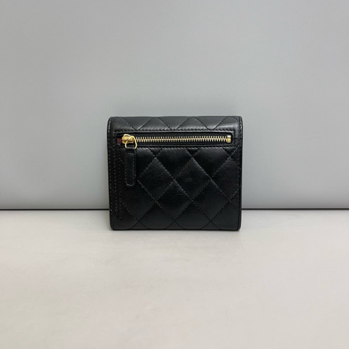 Chanel Quilted Flap Wallet Lambskin Black
