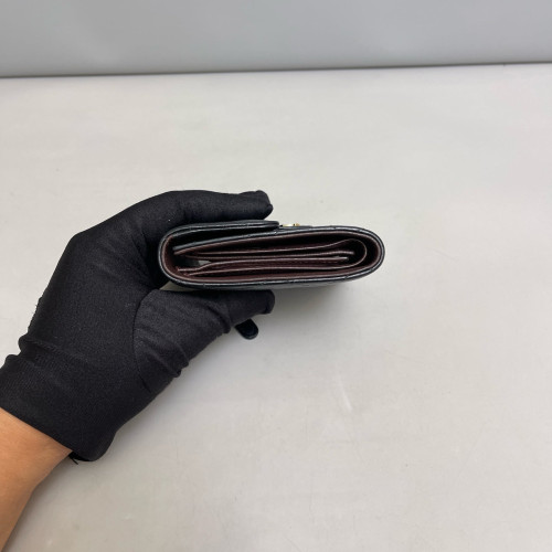 Chanel Quilted Flap Wallet Lambskin Black