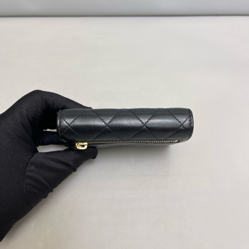 Chanel Quilted Flap Wallet Lambskin Black