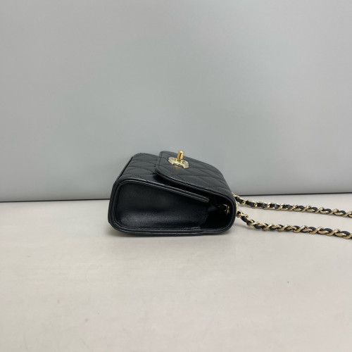 Chanel Quilted Mini Trendy CC Clutch With Chain Lambskin Black