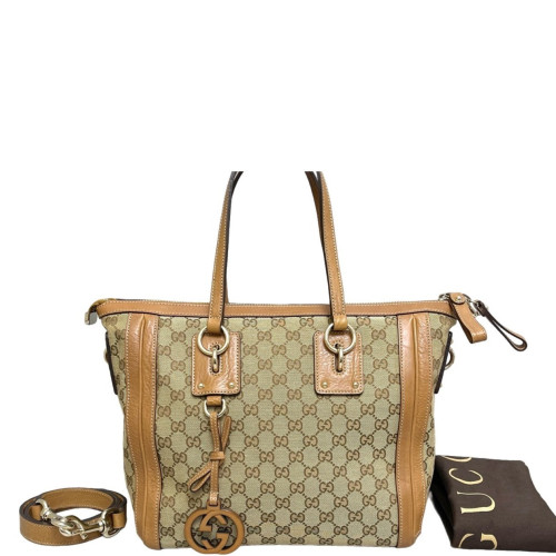Gucci Shopping Tote GG Supreme Monogram Beige Brown