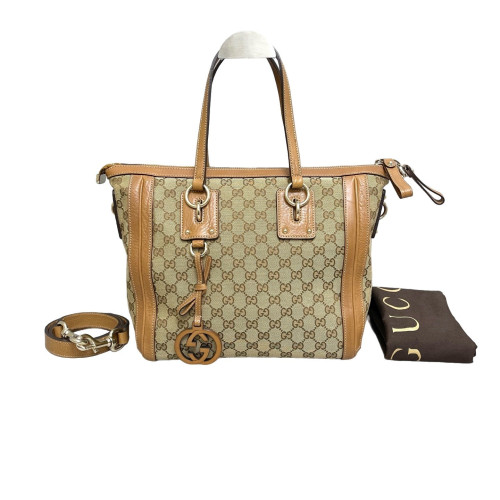 Gucci Shopping Tote GG Supreme Monogram Beige Brown