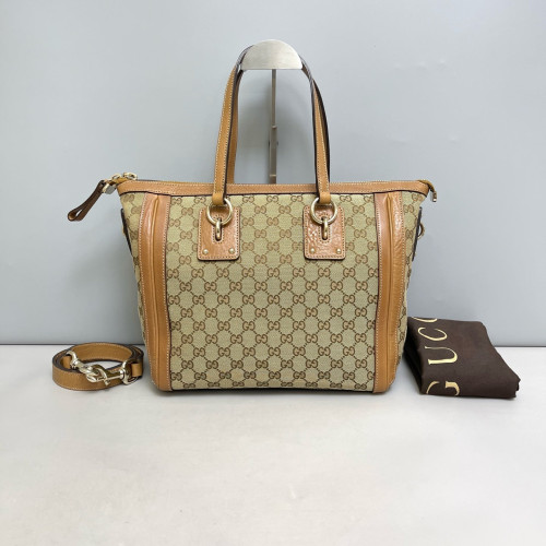Gucci Shopping Tote GG Supreme Monogram Beige Brown